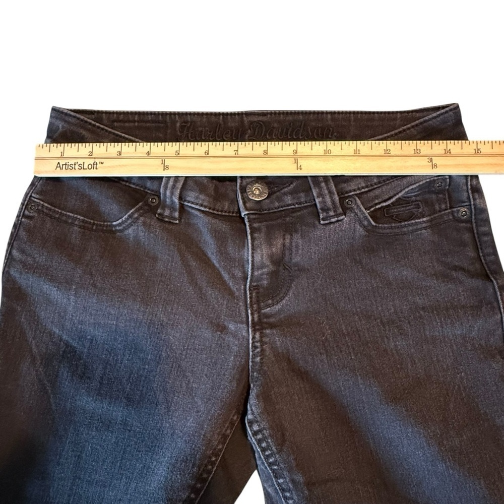 Harley Davidson Skinny Jeans Womens Size 6 Black - Picture 7 of 10